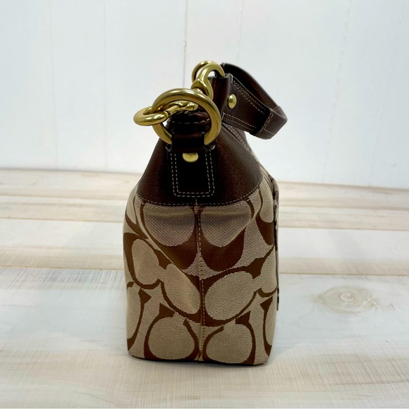 Coach #11957 Legacy Signature Stripe Bag Khaki Brown - Picture 8 of 9